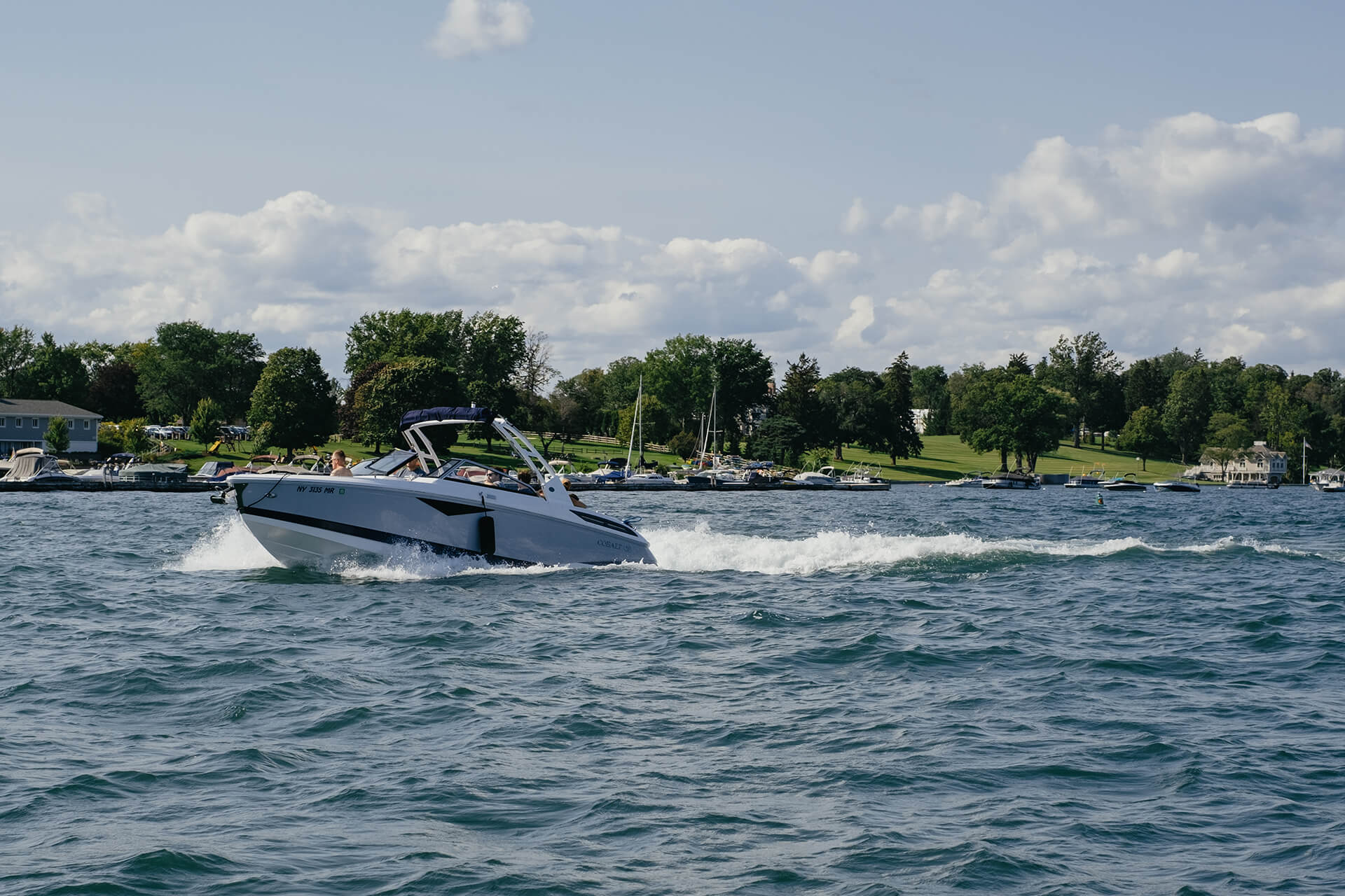 Cobalt Boat On Lake