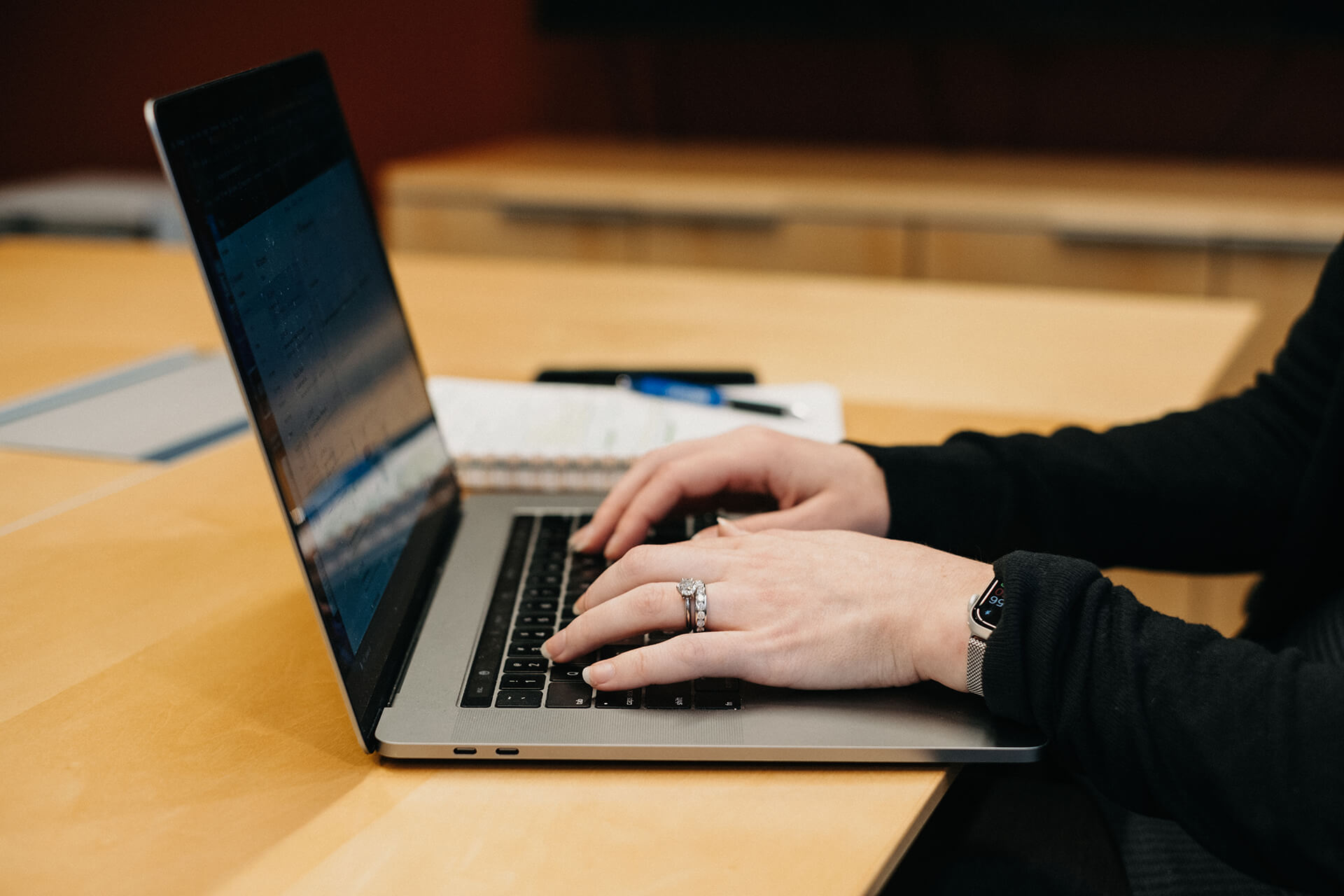 Hands On Laptop Keyboard