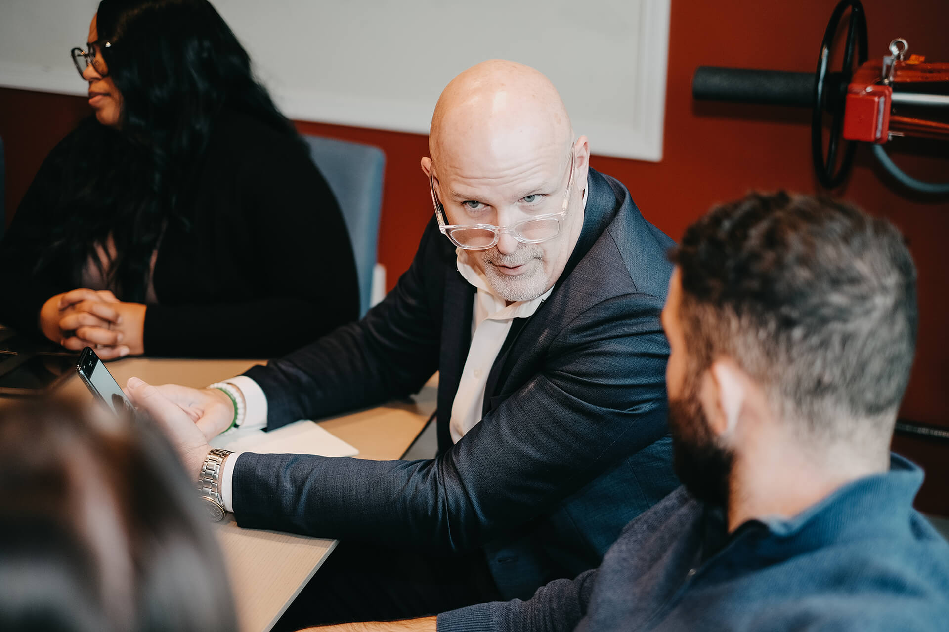 Man With Glasses Conversing